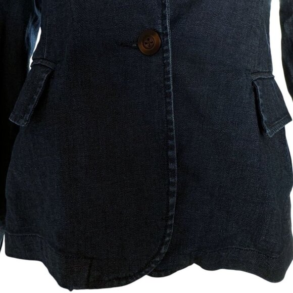 Sundance Women's Size 6 Blue Denim Cotton Tania Blazer Jacket One Button - Picture 5 of 14